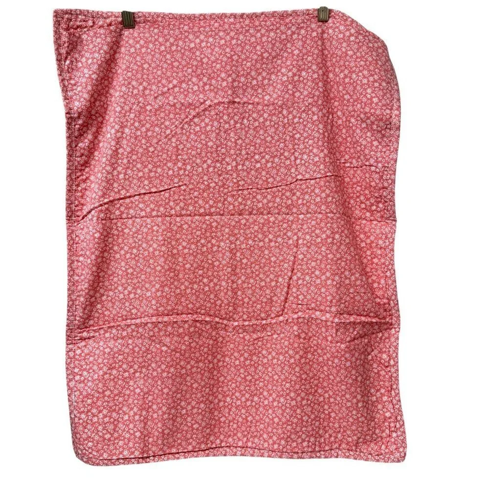 Martha Stewart Quilted Pillowcase One Standard Sham Pink White Print 100% Cotton